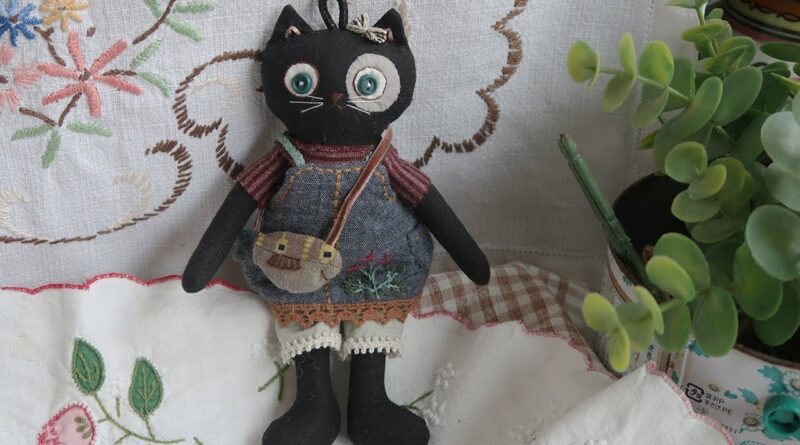 آموزش کامل برش و دوخت عروسک تکه دوزی گربه سیاه