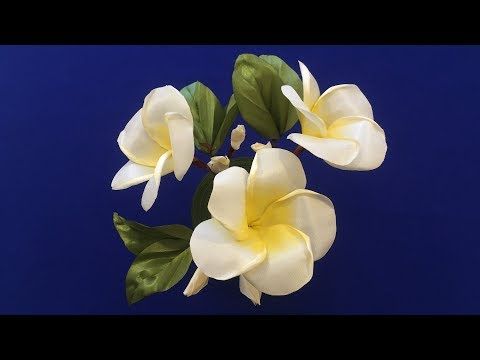 آموزش گام به گام ساخت گل روبانی پلومریا همراه با ویدئو بی کلام