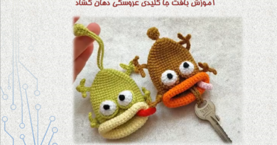 آموزش بافت جا کلیدی عروسکی دهان گشاد/ یک جاکلیدی کیوت و بامزه/ با ترجمه
